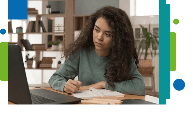 Student working on a learning project